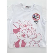 Bonboner Kids Kız Çocuk Şort Tişort Ikili Takım Minnie Mouse Baskılı Sırt ve Göğüs Baskılı