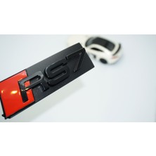 Dk Tuning Rs7 Siyah Kırmızı 3D Ön Panjur Logo Audi Ile Uyumlu