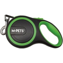 M-Pets Liberty Şerit Otomatik Köpek Gezdirme Kayışı 8 mt Yeşil Large