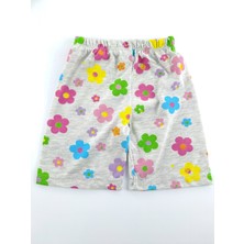 Bonboner Kids Kız Çocuk Yazlık Şortlu Pijama Takımı Gri Çiçek Baskılı