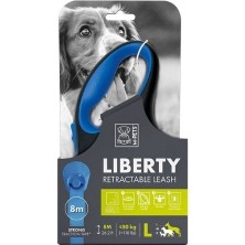 M-Pets Liberty Şerit Otomatik Köpek Gezdirme Kayışı 8 mt Mavi Large