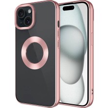 Canpay Apple iPhone 15 Plus Kılıf Uyumlu Kılıf Kamera Koruma Çerçeveli, Logo Gösteren Göz Alıcı Tpu Telefon Kapak ile Estetik ve Koruma Bir Arada