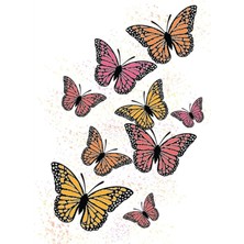 Jeronkarji Kelebekler Tablo Ahşap Poster Dekoratif