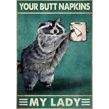 Jeronkarji Popo Peçetenizi Rakun Tablo Ahşap Poster Dekoratif