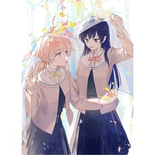 Jeronkarji Nanami ve Yuu Bahçede - Yagakimi/içine Açılan Çiçek Tablo Ahşap Poster Dekoratif