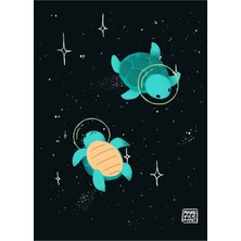Jeronkarji Uzay Kaplumbağaları Tablo Ahşap Poster Dekoratif