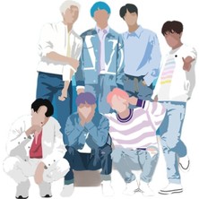 Jeronkarji Bts Birlikte Tablo Ahşap Poster Dekoratif KOD4281