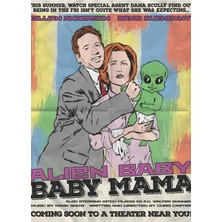 Jeronkarji Uzaylı Bebek Bebek Mama - Vintage Film Posteri Tablo Ahşap Poster Dekoratif