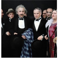 Jeronkarji Charlie Chaplin Yeni Filmi City Lights In Los Angeles'ın Galası 1931. Tablo Ahşap Poster Dekoratif