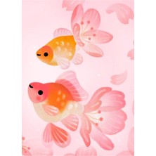 Jeronkarji Kiraz Çiçeği Japon Balığı 1 Tablo Ahşap Poster Dekoratif