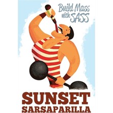 Jeronkarji Sass ile Kütle Inşa Et - Gün Batımı Sarsaparilla Posteri (Fallout New Vegas) Ahşap Poster
