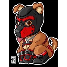 Jeronkarji Oyuncu Köpek - Kırmızı Maske - Bearzoo Serisi Tablo Ahşap Poster Dekoratif
