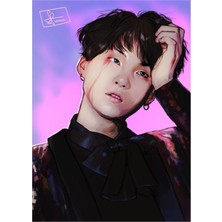 Jeronkarji Yoongi (Suga) - Bts Tablo Ahşap Poster Dekoratif KOD2696