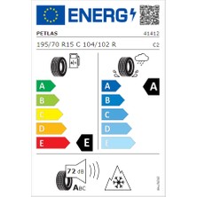 Petlas 195/70 R15C Tl 104/102R 8Pr Fullgrip Pt935 Kış Lastiği (Üretim Yılı: 2024)