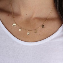 Glorria Kişiye Özel Isimli Gotik Gümüş Kolye