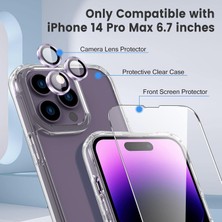 Etiget Apple iPhone 14 Pro Max Şeffaf Kılıf, Kamera Lens Koruyucu, Cam Ekran Koruyucu 3'in 1 Süper Set