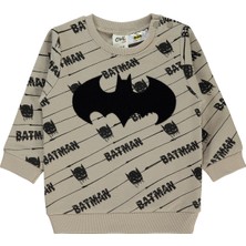 Batman  Batman Erkek Bebek Sweatshirt 6-18 Ay Açık Bej