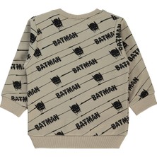 Batman  Batman Erkek Bebek Sweatshirt 6-18 Ay Açık Bej