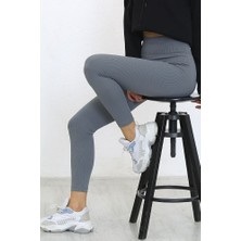 Lady Time Yüksek Bel, Fitilli, Dayanaklı, Toparlayıcı Örme Spor Tayt