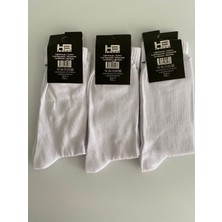 HB Socks Kız Kulesi Desenli Beyaz Uzun Çorap 3 Lü Paket