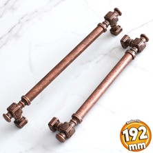 Badem10 Talas Antik Bakır Düz Metal Kulp 192 mm 19.2 cm Mobilya Çekmece Mutfak Dolabı Dolap Kulpları Kulb