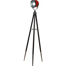 Atika Mobilya Endüstriyel tripod Lambader Kırmızı (Ayak Siyah)