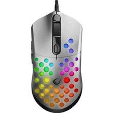 Rampage SMX-R66 Rocket Ultra Hafif Gümüş Rgb Ledli 12000DPI  Oyuncu Mouse