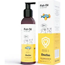 Docho Kedi ve Köpekler Için Balık Yağı 200 ml ve Köpekler Için Tüy Sağlığı Destekleyici Damla 50 ml Seti