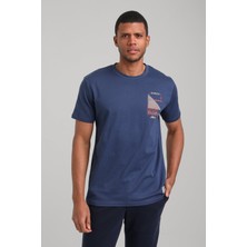 New World Polo Bisiklet Yaka Indigo Regular Custom Tişört 24SSM20293