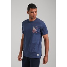New World Polo Bisiklet Yaka Indigo Regular Custom Tişört 24SSM20293