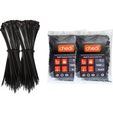 chedi Kablo Bağı 2,5x100 mm 2000'li Paket Çok Amaçlı Kablo Bağları, 10 cm Premium Kalite Siyah Kablo Klipsi, Plastik Kelepçe