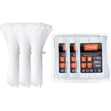 chedi Kablo Bağı 2,5x100 mm 3000'li Paket Çok Amaçlı Kablo Bağları, 10 cm Premium Kalite Beyaz Kablo Klipsi, Plastik Kelepçe