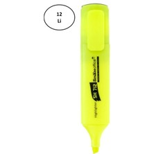 Scrikss Fosforlu Kalem (Işaret Kalemi) Kesik Uc Sarı (12 Li Paket)