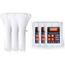 chedi Kablo Bağı 3,6x150 mm 300'lü Paket Çok Amaçlı Kablo Bağları, 15 cm Premium Kalite Beyaz Kablo Klipsi, Plastik Kelepçe