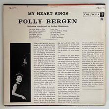 Columbia Records Polly Bergen My Heart Sings Lp Plak (Orjinal Dönem 1958 Amerika Baskı)