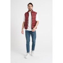 Piyera Erkek Polyester Elyas, Bordo Kapitone Yelek - 1004