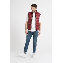 Piyera Erkek Polyester Elyas, Bordo Kapitone Yelek - 1004