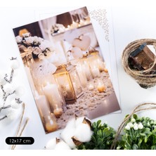 Bimotif Söz, Nişan, Düğün Kartı, Arkası Yazılabilir, Dekoratif Mumlar, 12X17 cm  10 Adet