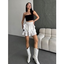 Shop My Mykonos  Beyaz Etek