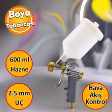 Badem10 Metal Ahşap Plastik Yüzey Boyama Tabancası Üstten Depolu Havalı Boya Tabanca 600 ml 2.5 mm Uç