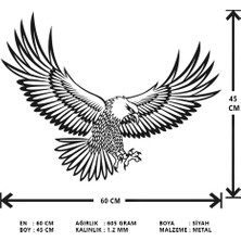 Ansac Metal Kartal Metal Duvar Tablosu 60X45CM Siyah