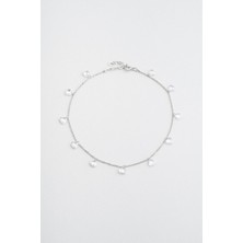 So CHIC Işıltılı Kalp 18 Ayar Beyaz Altın Kaplama 25 cm Gümüş Hal Hal