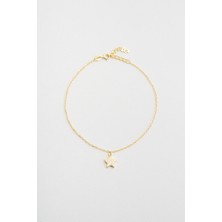 So CHIC Deniz Yıldızı 18 Ayar Sarı Altın Kaplama 24 Cm Gümüş Hal Hal