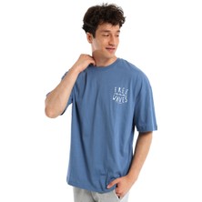 Sportive Waves Erkek Mavi Günlük Stil T-Shirt 24YETL18B02-MVI