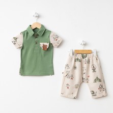 For My Baby Baby Fou Çadır Baskı Polo Yaka Tshirt Takım