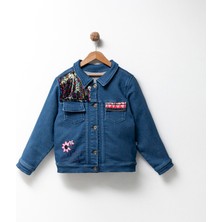 Overdo Overdo Kız Çocuk 7-9 Yaş Pullu Nakışlı Kot Ceket