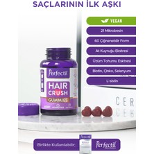 Perfectil At kuyruğu Ekstresi, Üzüm Çekirdeği Ekstresi, Biotin İçeren Vegan Saç Sağlığı Vitamini 60 Gummies