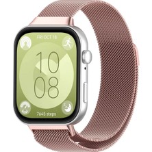 Alstrap Huawei Watch Fit 3 Uyumlu Metal Hasır Kordon