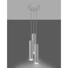Rsylight Retro Metal Beyaz 3 Lü Modern Spor LED Spot Avize Günışığı Ampullü