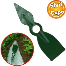 Badem10 Metal Çapa Bahçe Çapası Çift Taraflı Sivri Düz Hobi Çapa 27 cm Demir Döküm